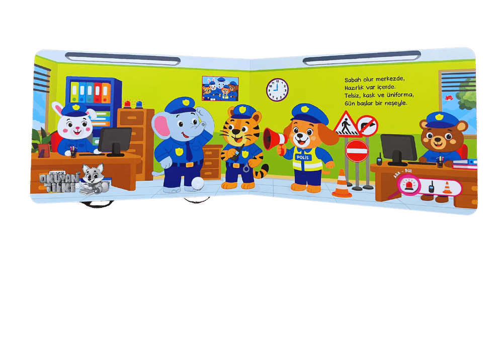Oyuncak Kitap - Polis (Gerçek Tekerlekli) (0+ Yaş)