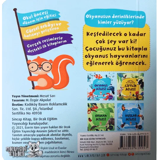 Bilgi Dolu İlk Kitaplarım - Okyanus Ailesi (1+ Yaş) - Okuyan Tilki