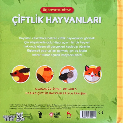 Üç Boyutlu Kitap - Çiftlik Hayvanları (1+ Yaş) - Okuyan Tilki