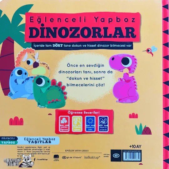 Eğlenceli Yapboz - Dinozorlar (1+ Yaş) - Okuyan Tilki