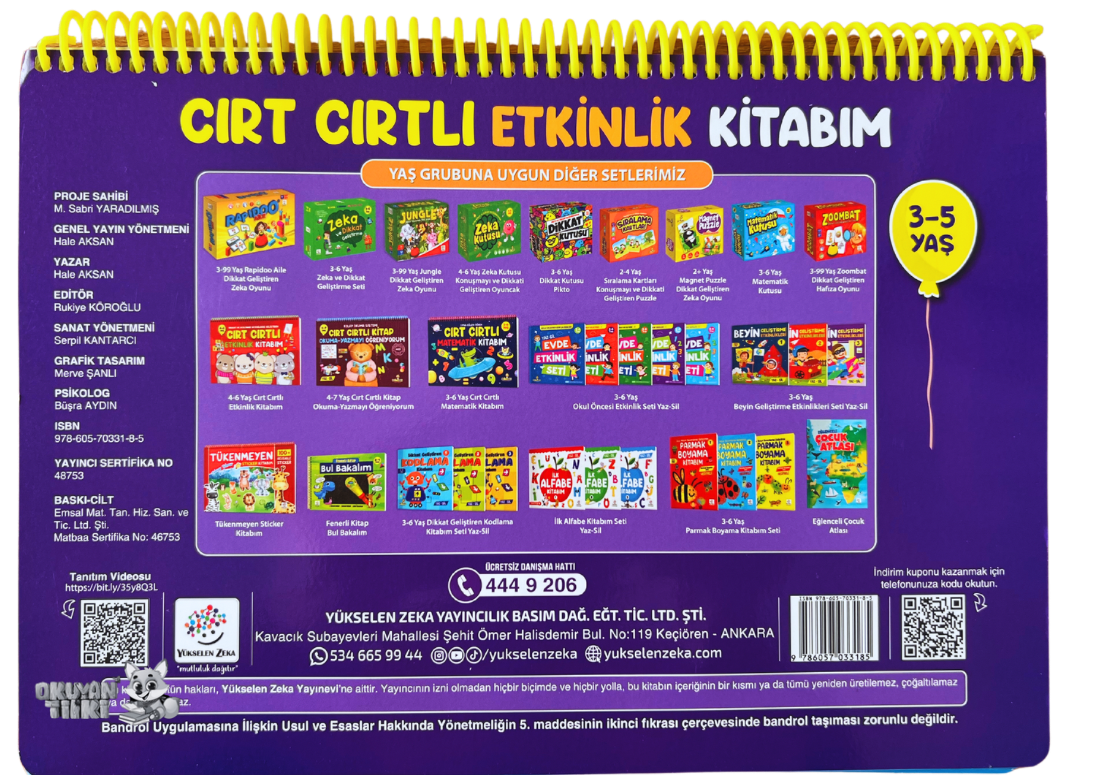 3-5 Yaş Cırt Cırtlı Etkinlik Kitabım