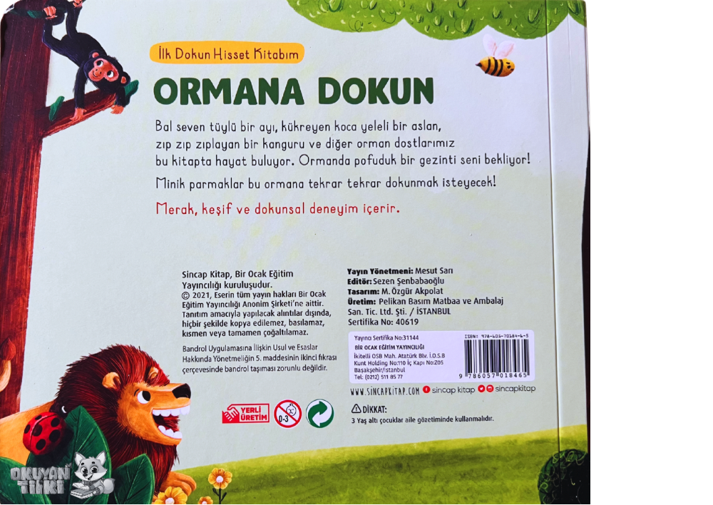 İlk Dokun Hisset Kitabım-Ormana Dokun (Fühlbuch, 2+ Yaş)