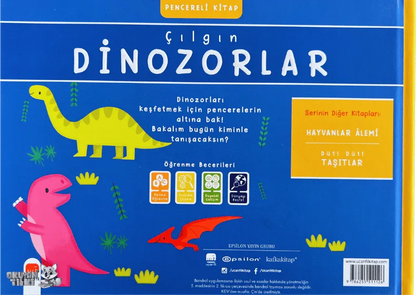 Çılgın Dinozorlar - Pencereli Kitap (0+ Yaş) - Okuyan Tilki